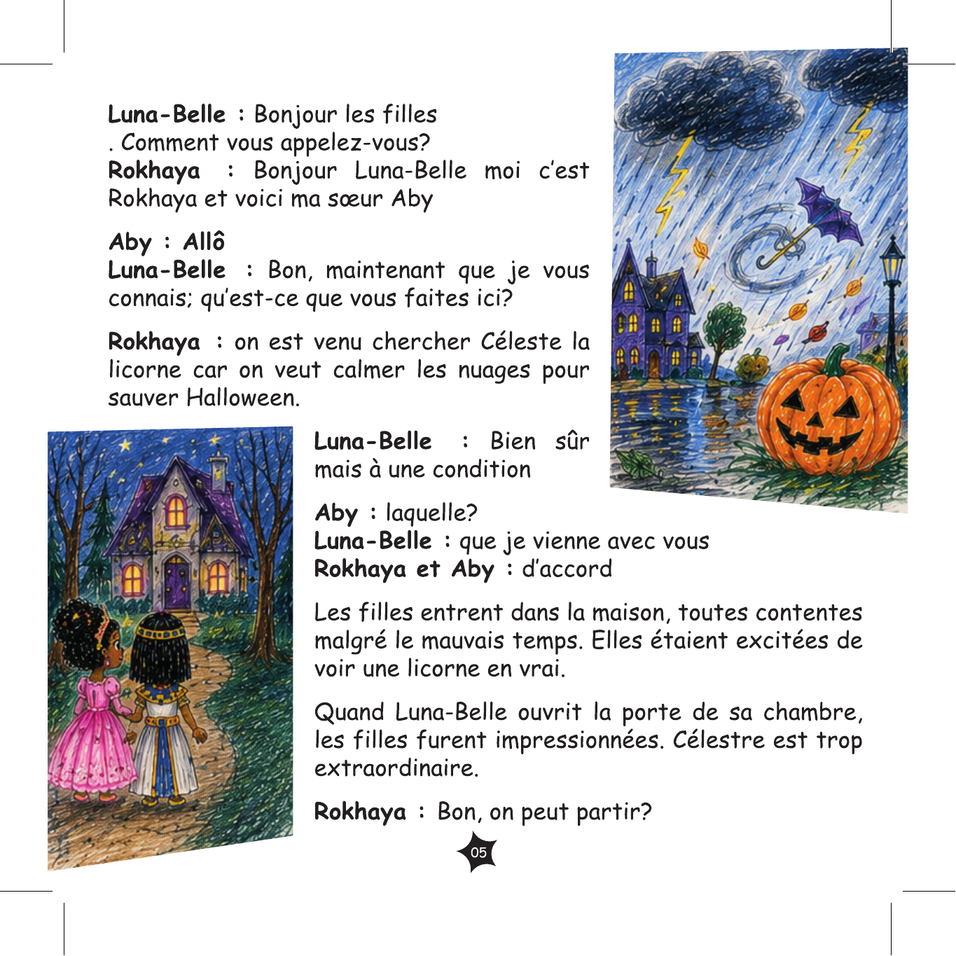 Rencontre avec Luna-Belle — illustration originale de Rokhaya DIONE